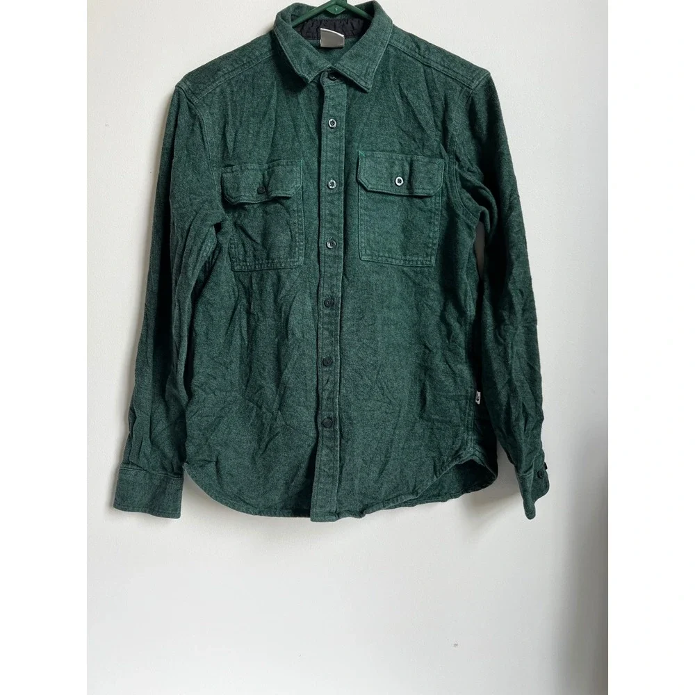 The North Face Mens Flannel‎ Shirt Button Up Long Sleeve Green Small